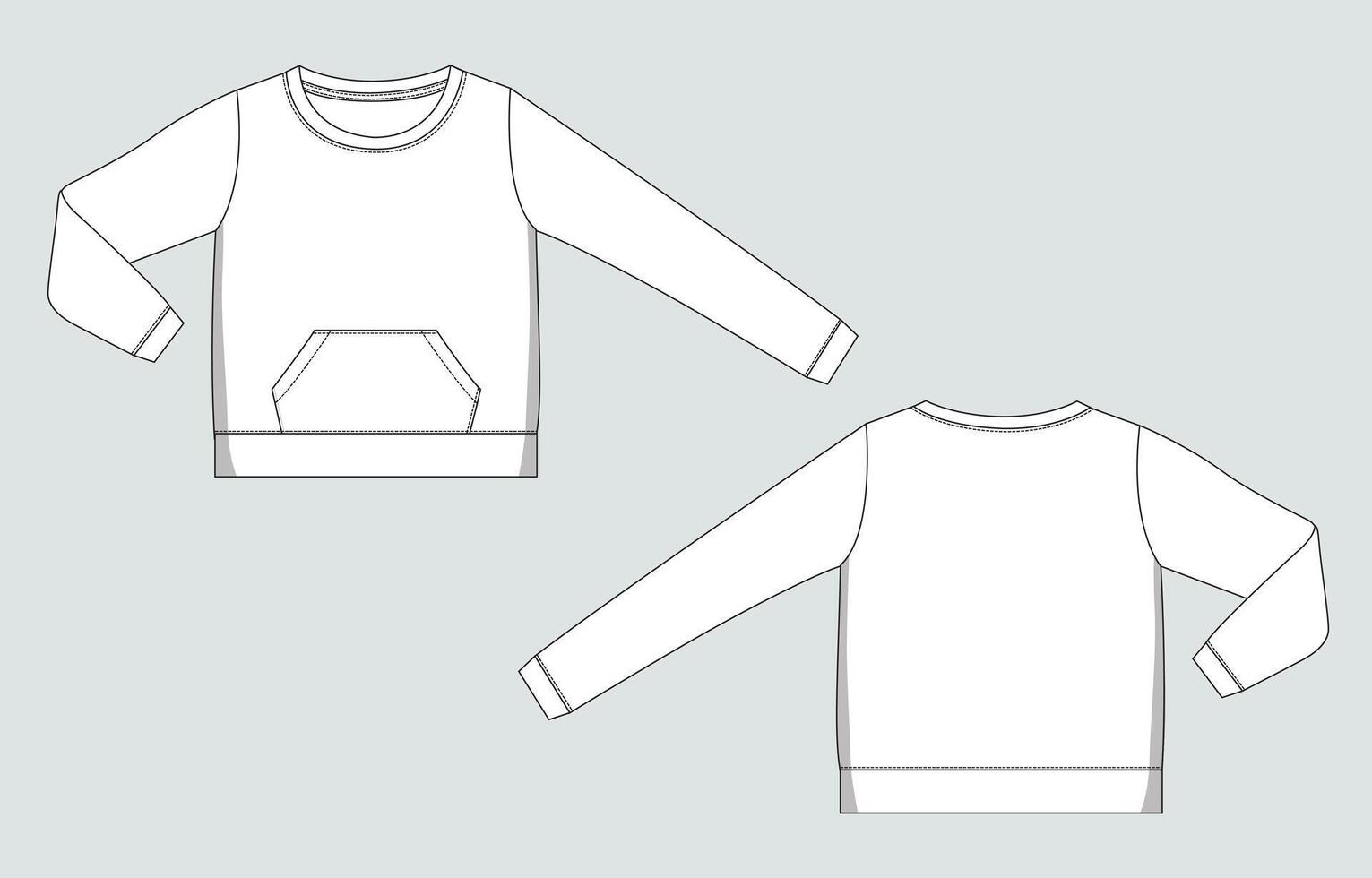 The front and back of a sweatshirt vector