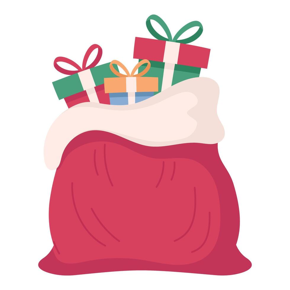 Santa Claus bag. Isolated on white background vector