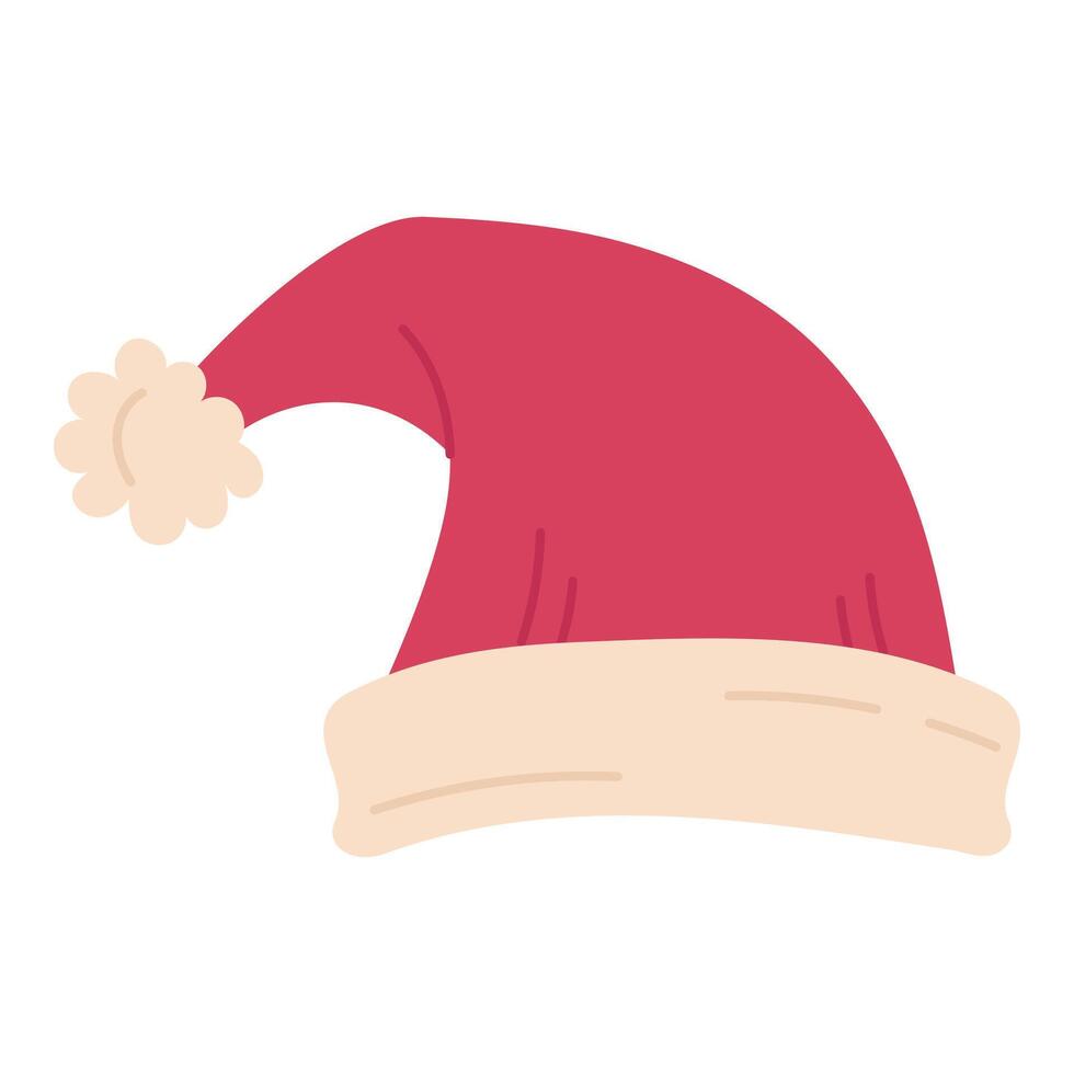 Santa Claus hat hand drawn. Isolated object on white background vector