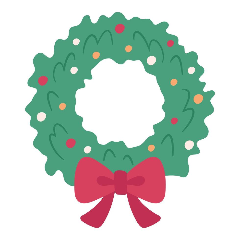 Christmas wreath. Isolated object on white background vector