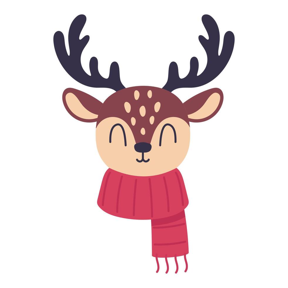 Deer in a scarf on a white background vector