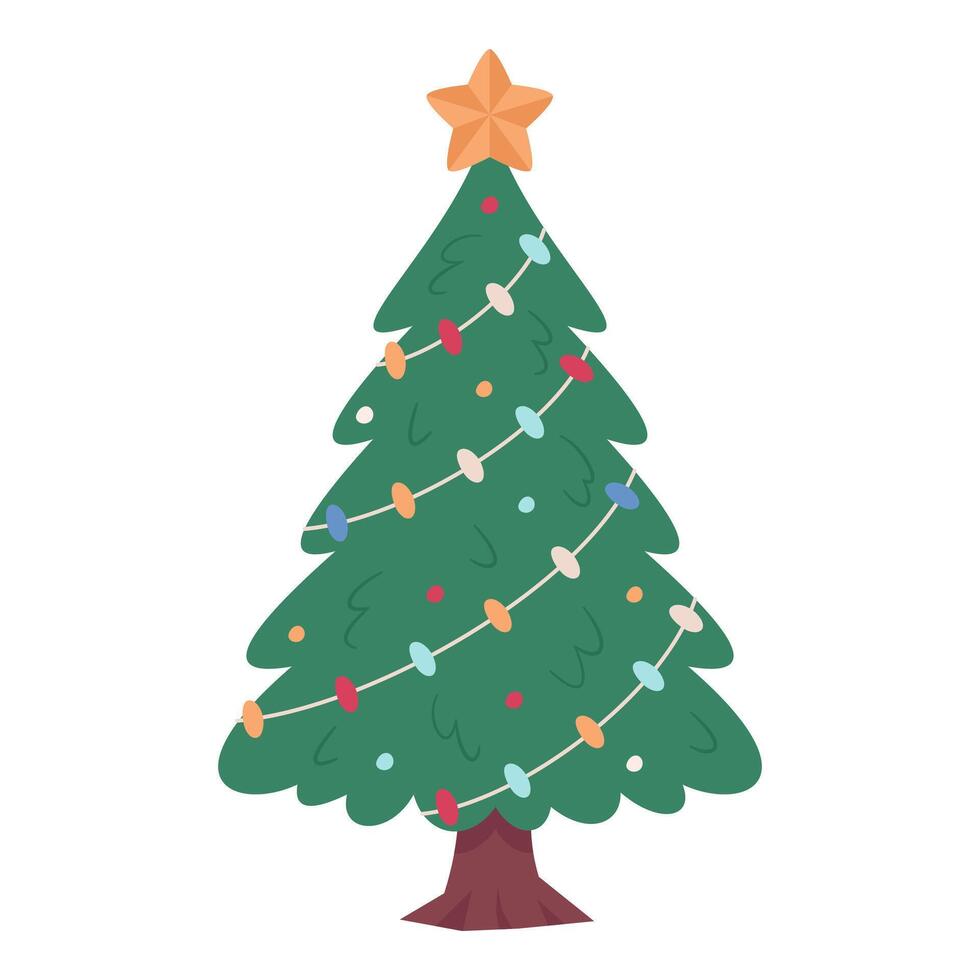 Christmas tree on white background vector