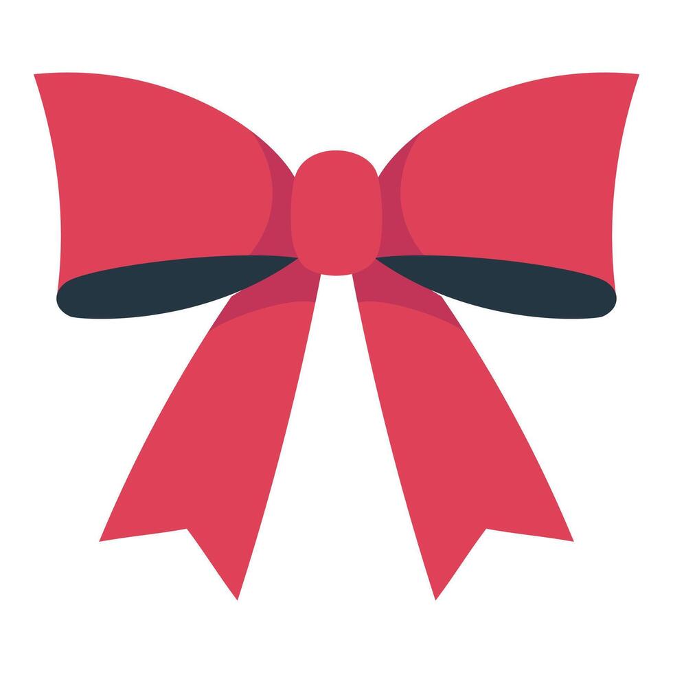 Red bow front view, illustration on white background vector