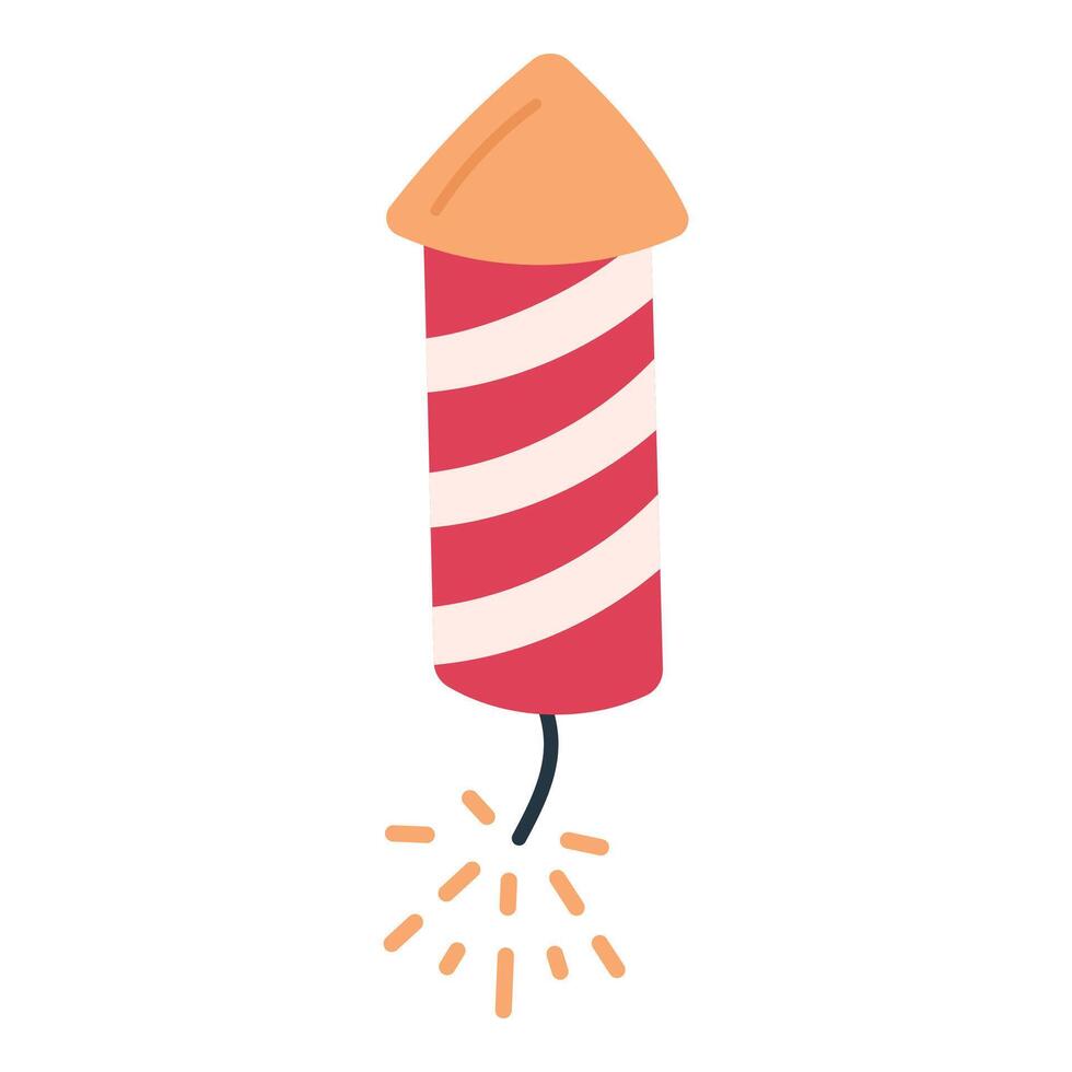 Firework rocket, hand drawn on white background vector