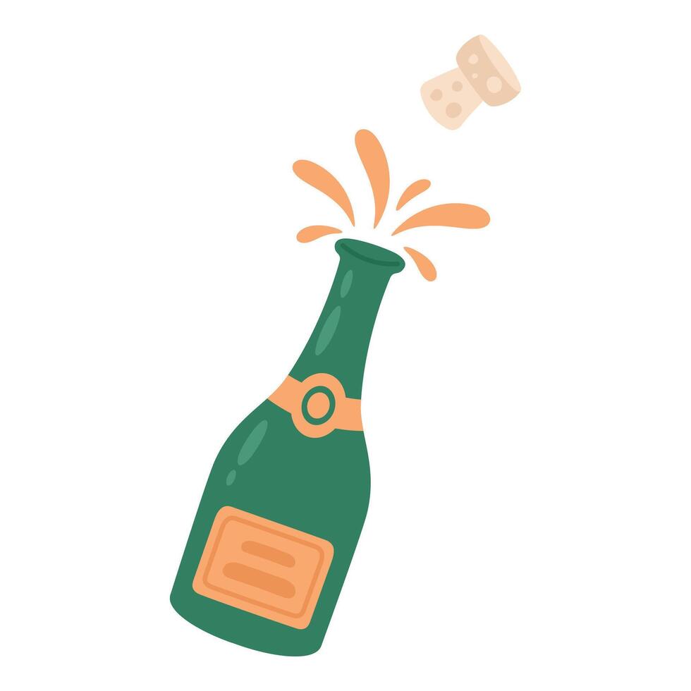 Bottle of champagne. Isolated on white background vector