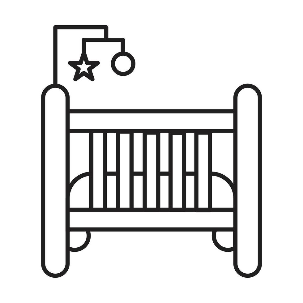 Baby's cradle icon on white background vector