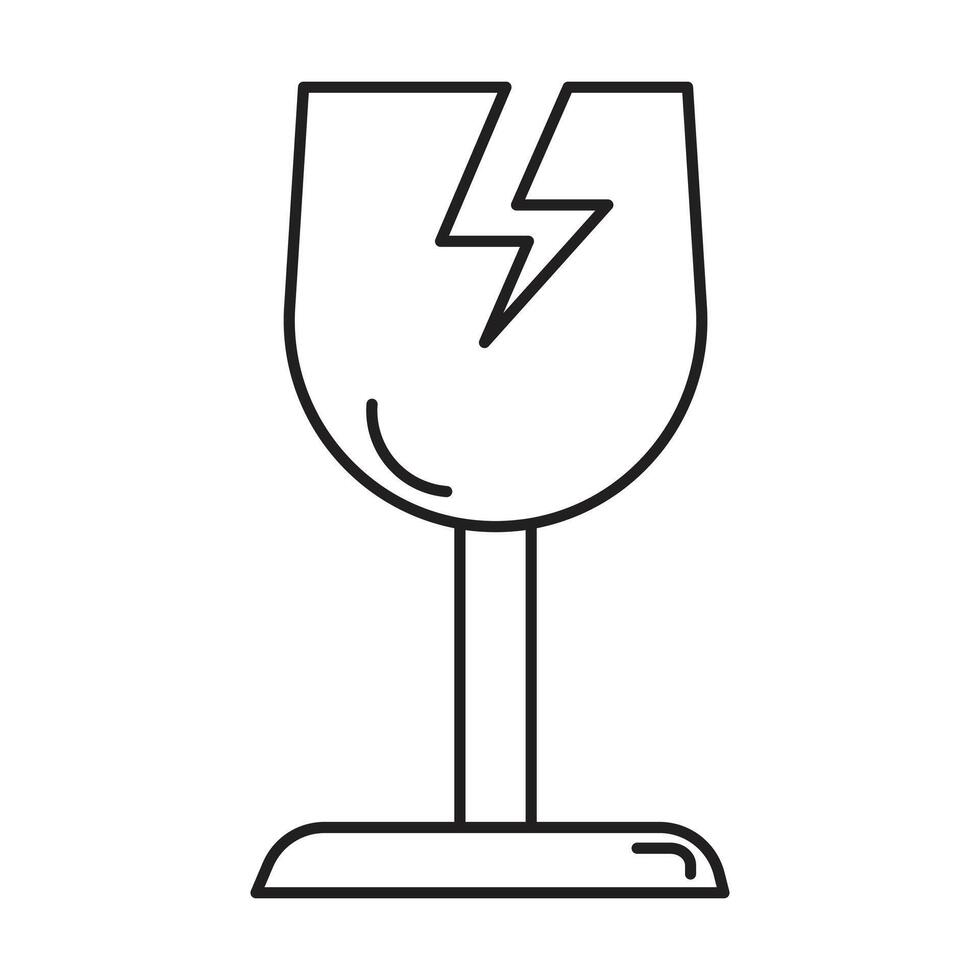 Broken glass icon on white background vector