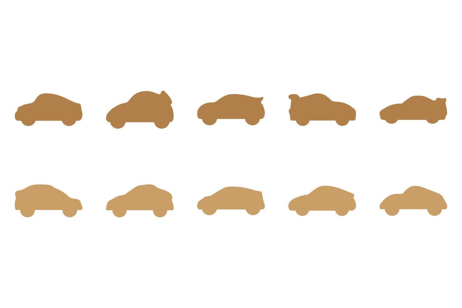 Simple car design set. Flat style transportation vector