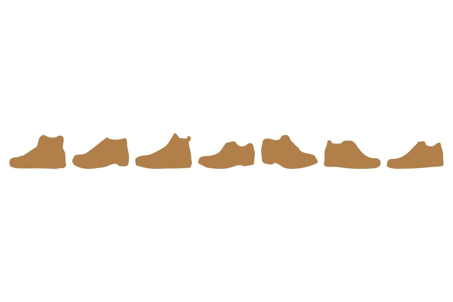 Men shoe silhouette icon set vector