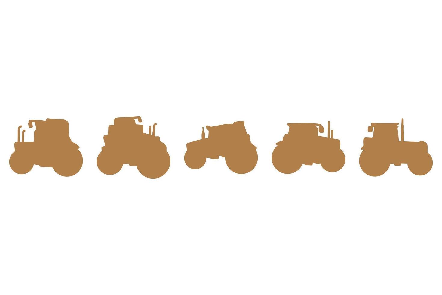 Simple tractor illustration design set vector