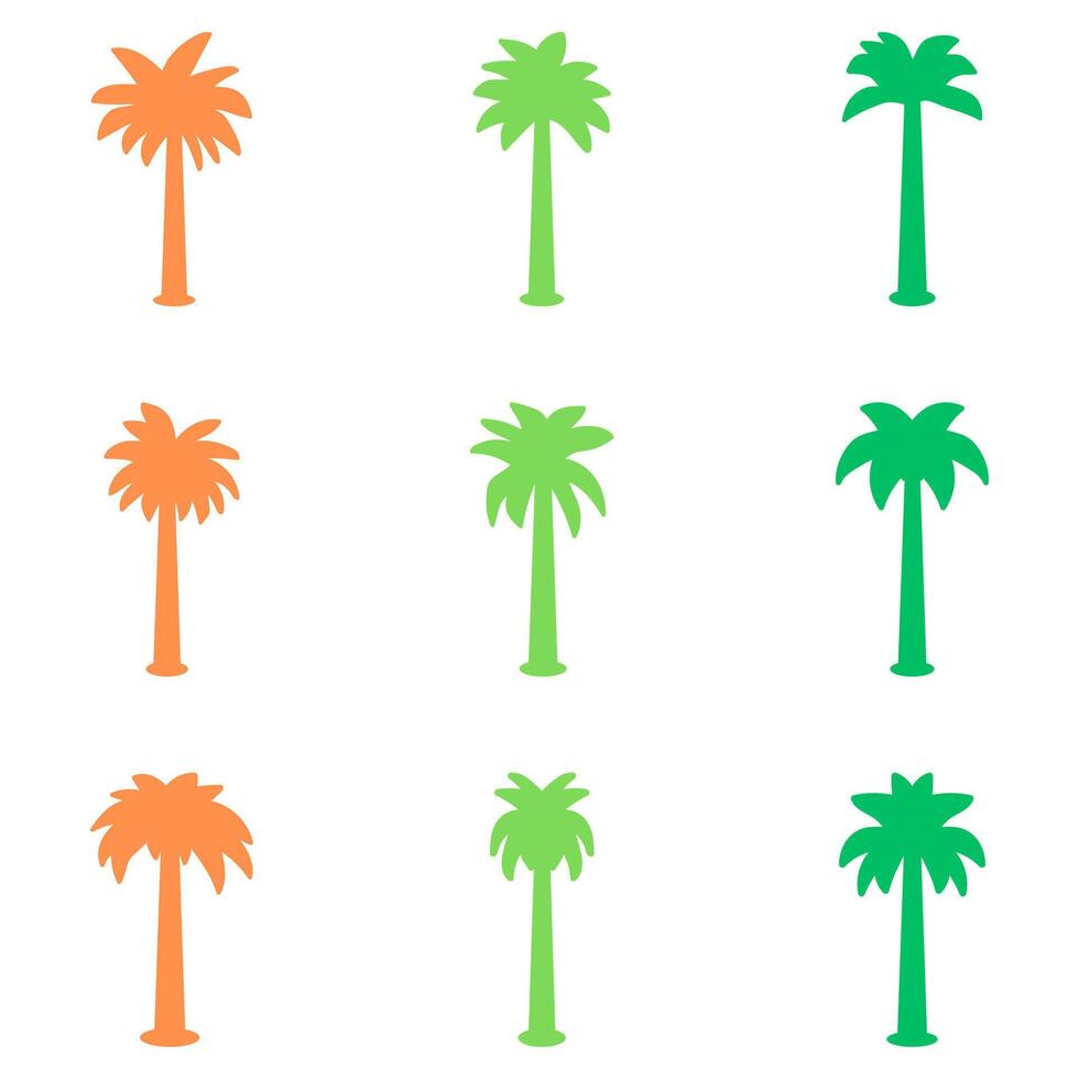 Simple coconut tree design set vector