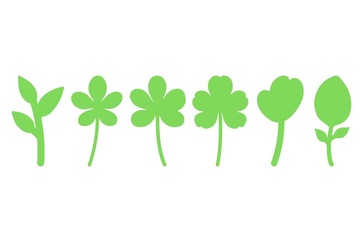 Decorative floral icon set. Nature design vector
