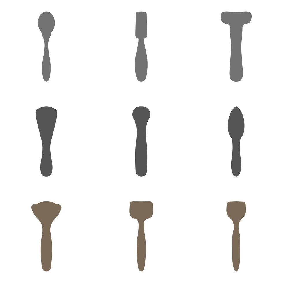 Simple farming tool design set vector