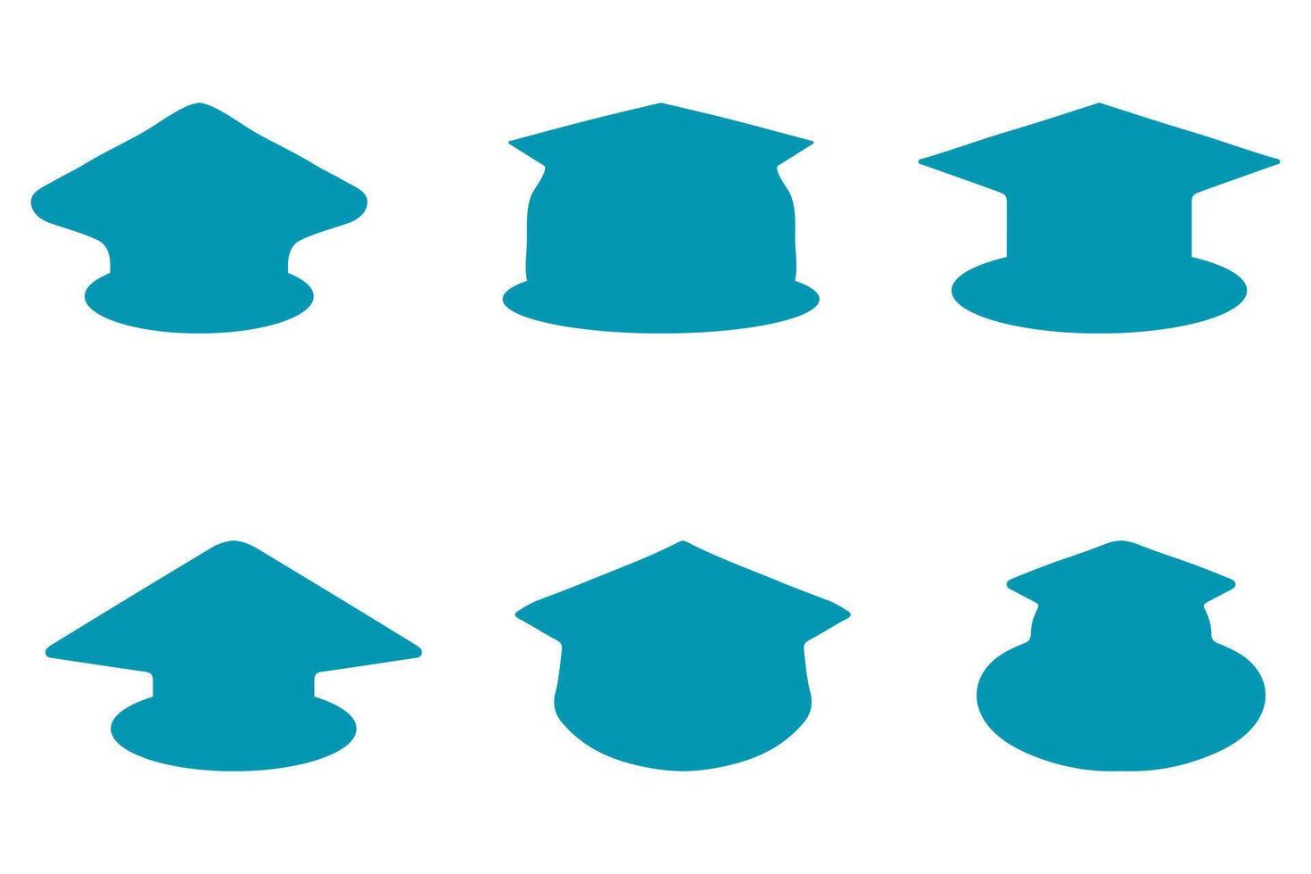 Graduation cap illustration design set vector