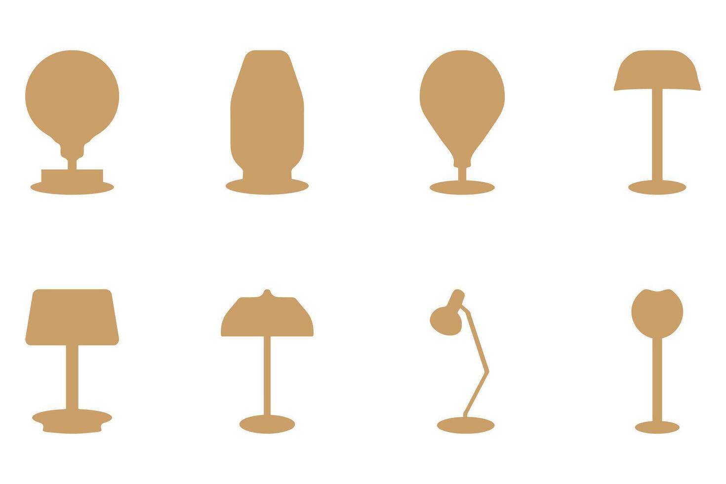 Table lamp illustration design set vector