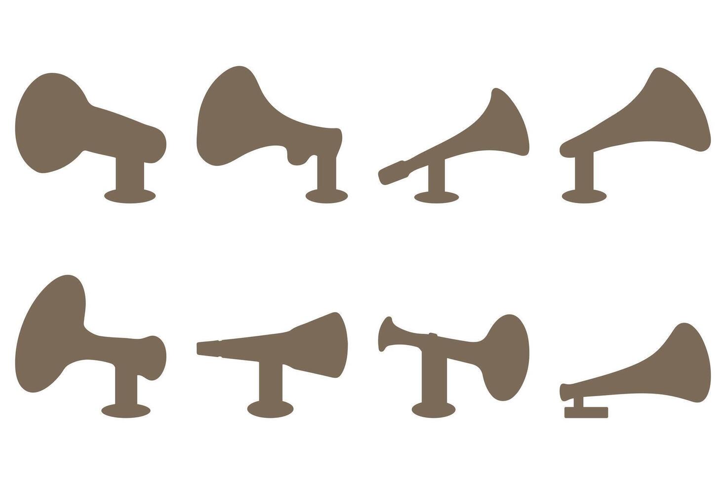 Simple horn speaker illustration design set vector