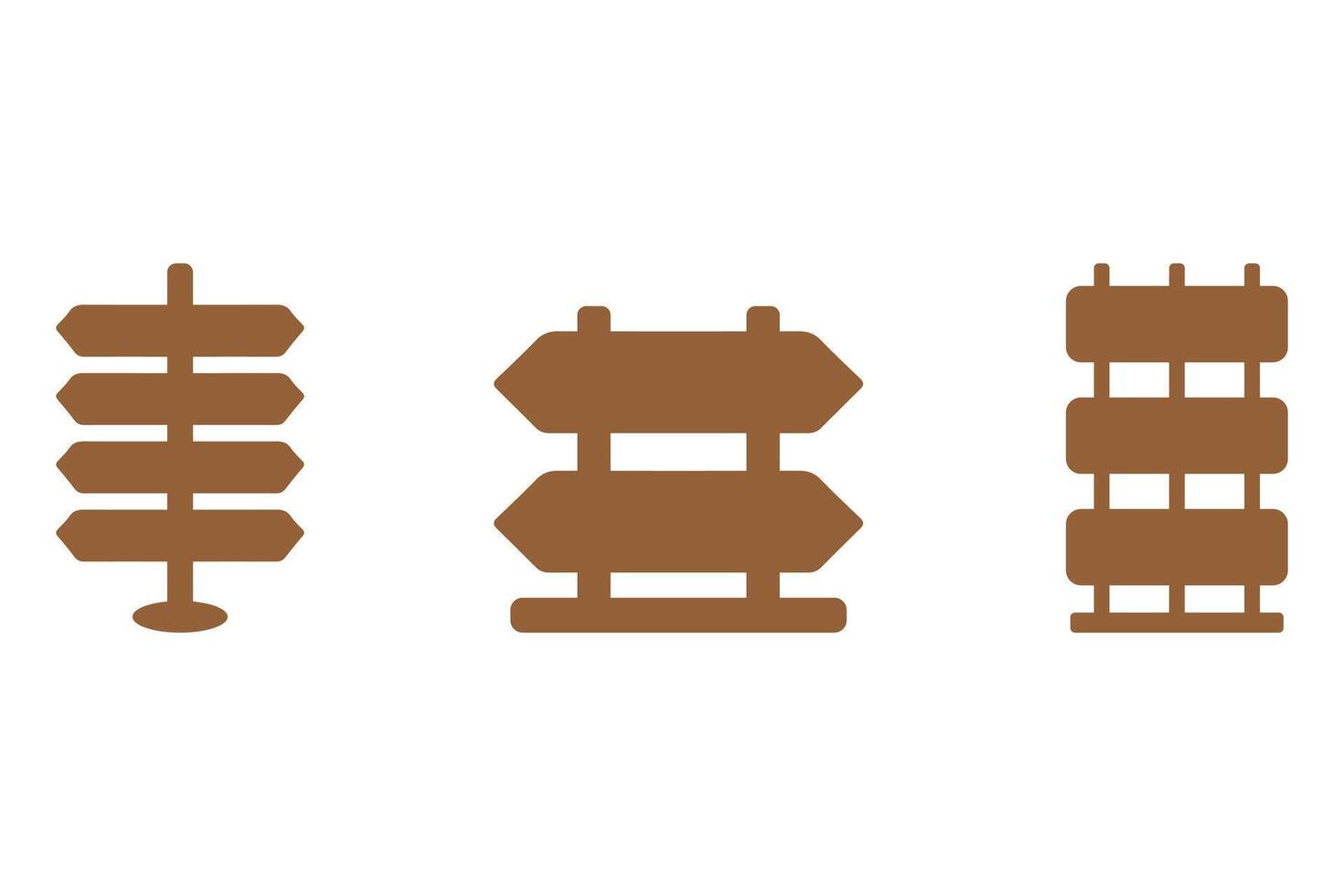 Wooden plank road illustration design set vector