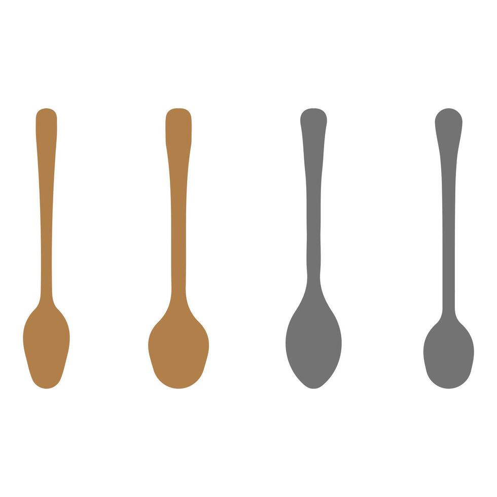 Simple spoon illustration design set vector