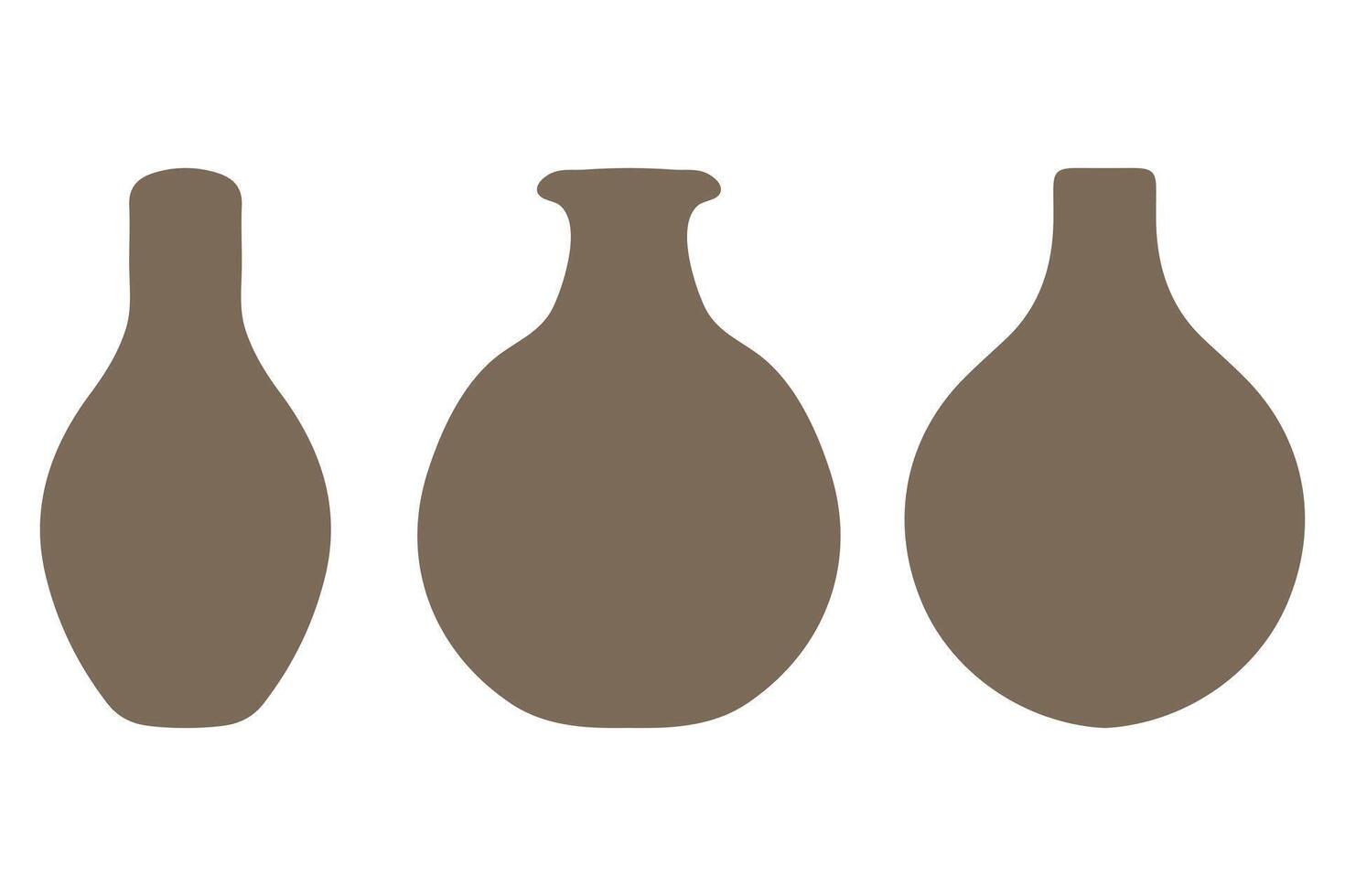 Simple vase pottery design set vector