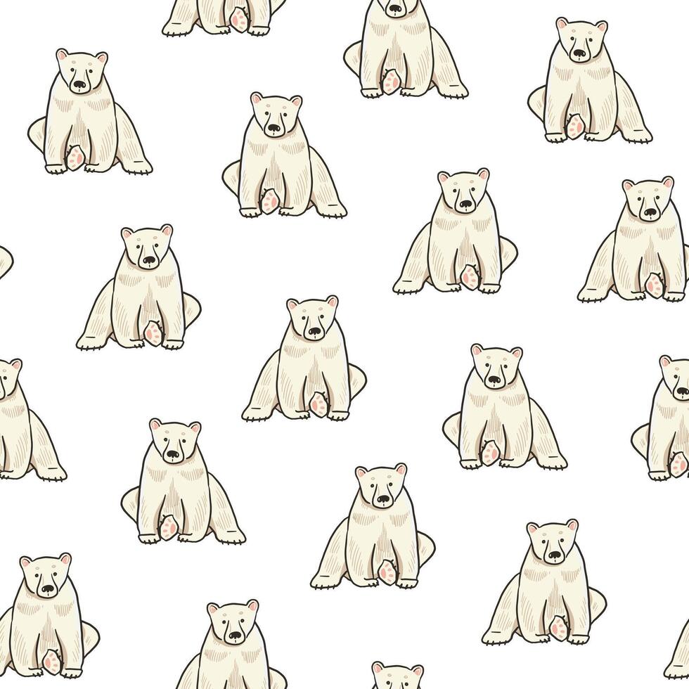 Seamless pattern with polar bears. illustration of polar bears. vector