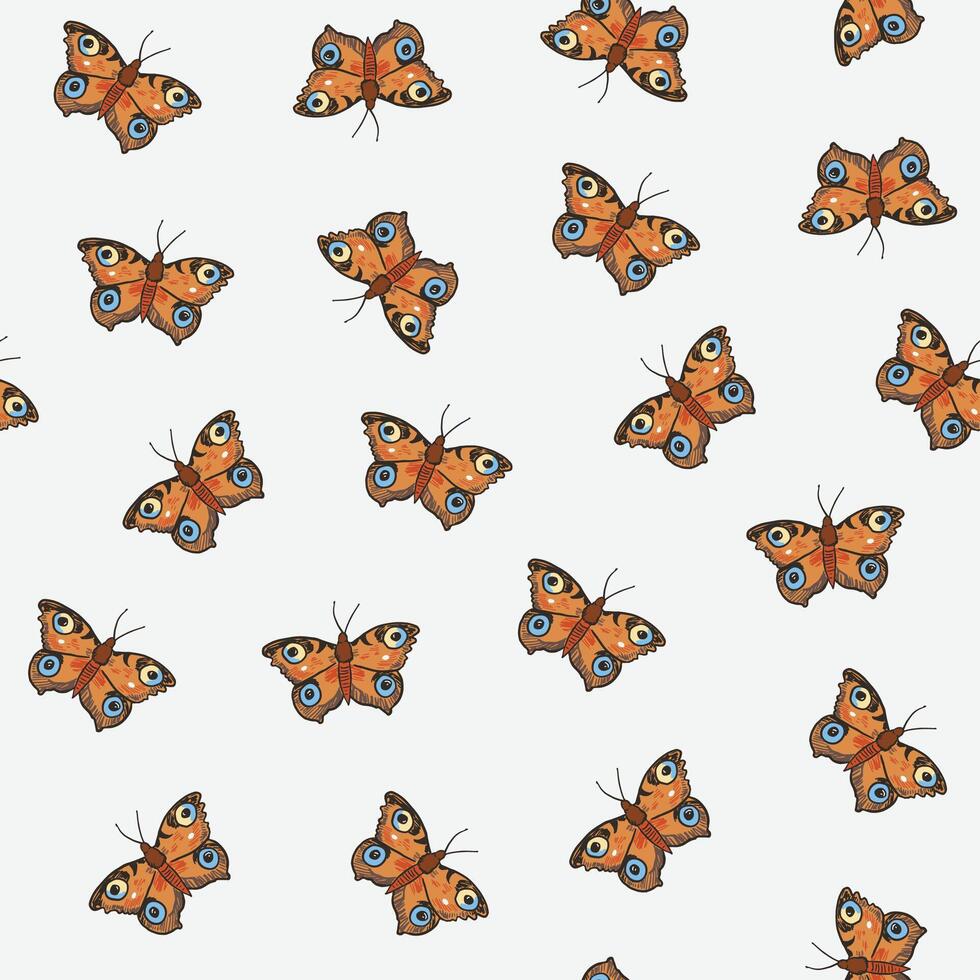 Seamless pattern with butterflies. illustration in cartoon style. vector