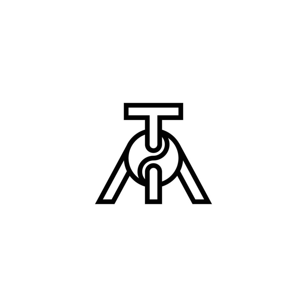 geometric initial TM logo design, MT letter inspiration vector