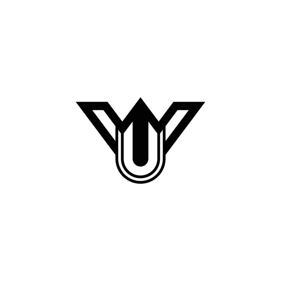 Wu logo design illustrator. UW, WU, W AND U Abstract initial monogram letter alphabet logo design vector