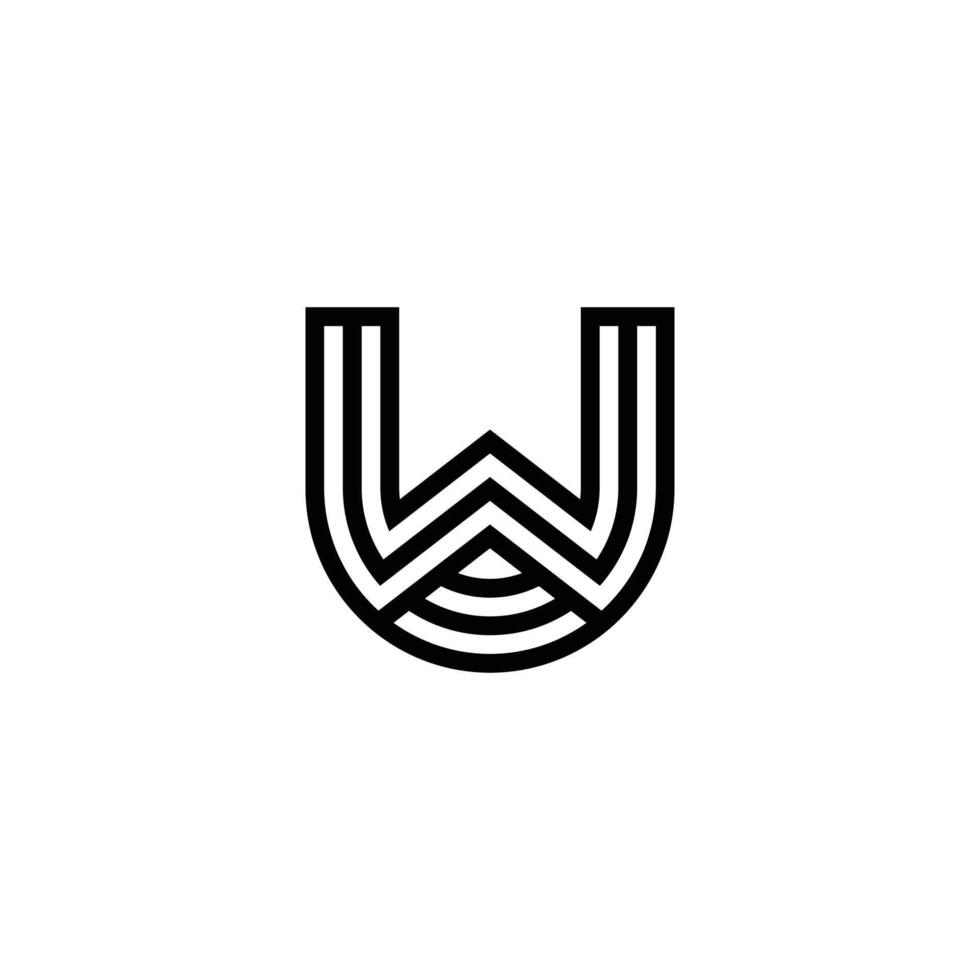 UW Alphabet letters Initials Monogram logo WU, U and W vector