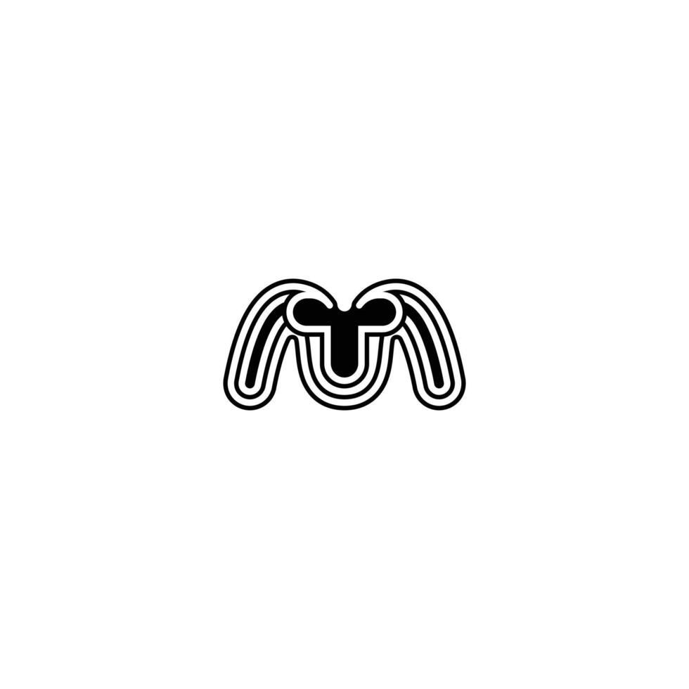 TM T M MT logo letter logotype icon font monogram vector