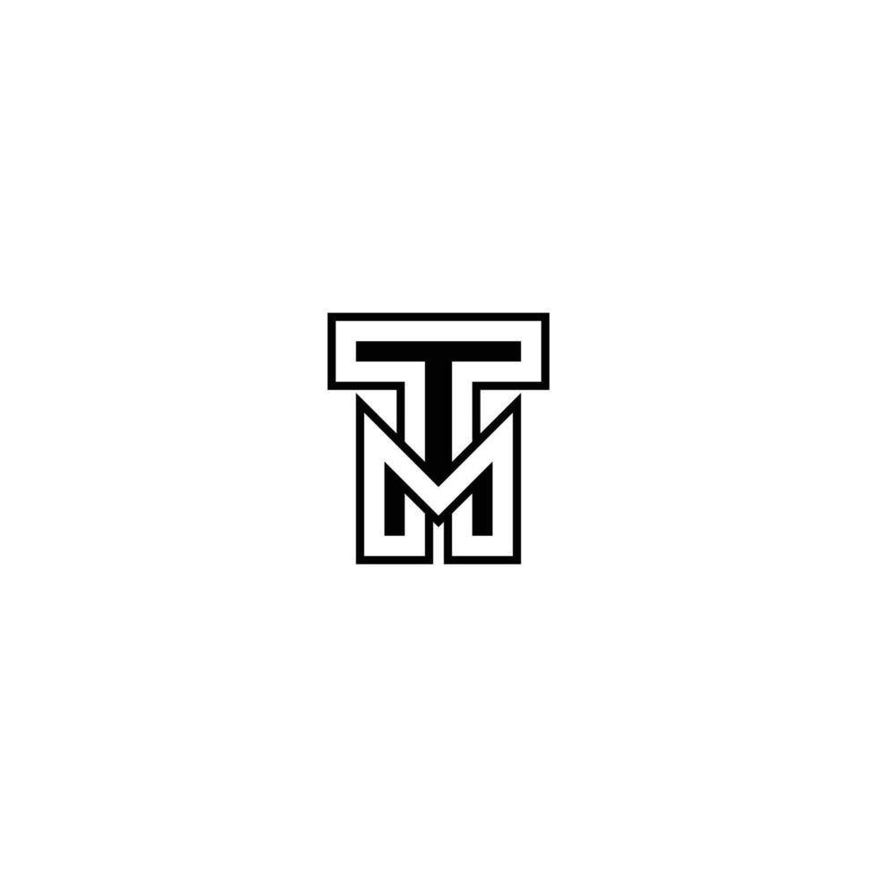 tm t m Initial Letter Split Lowercase Modern Monogram linked outline rounded logo vector