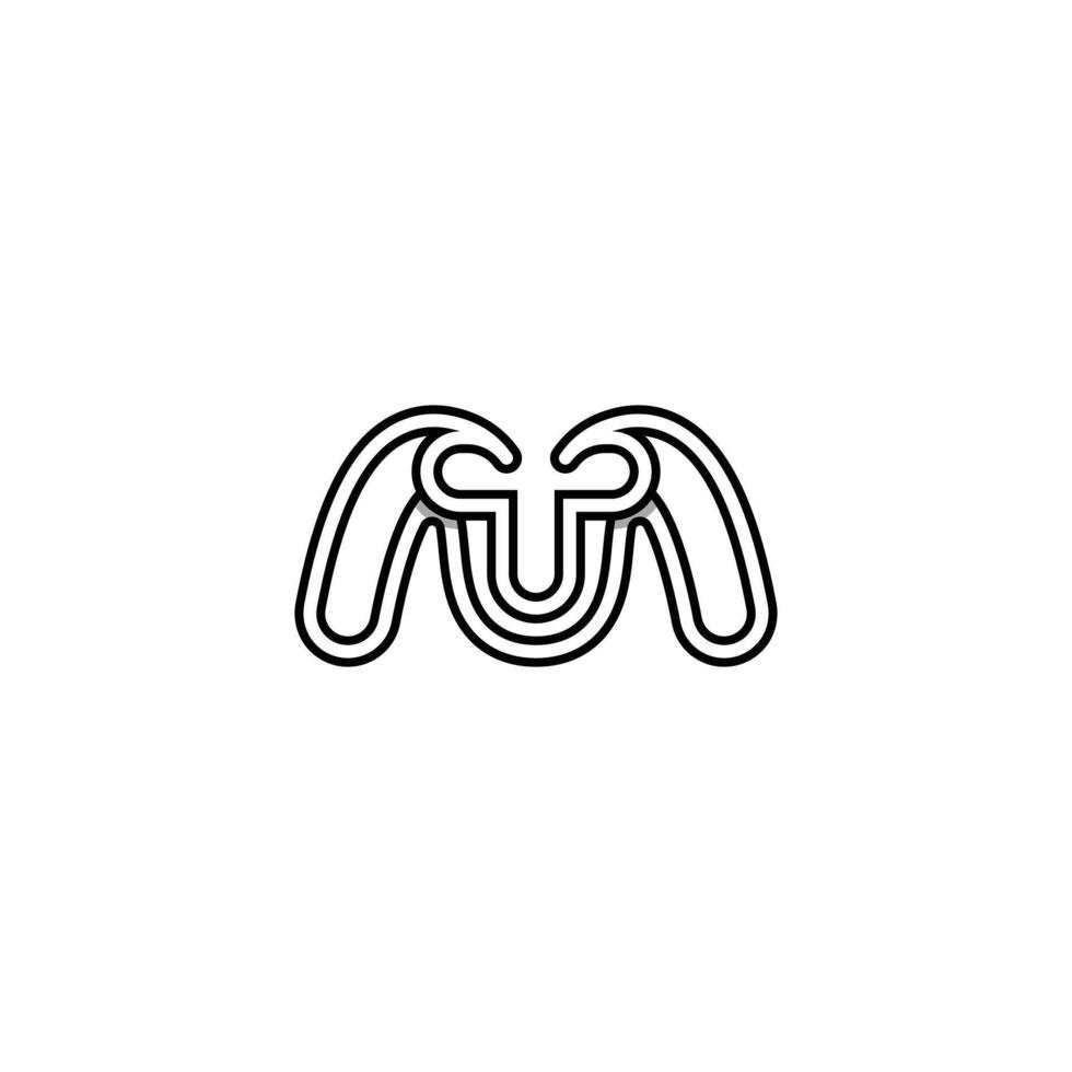 T M TM initial logo handwriting template vector
