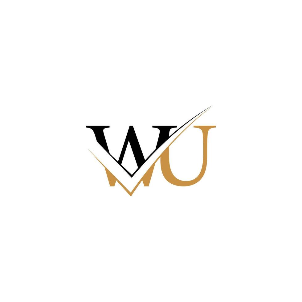 Letters UW and WU Dot Monogram Logo, Suitable for business with WU or UW initials vector