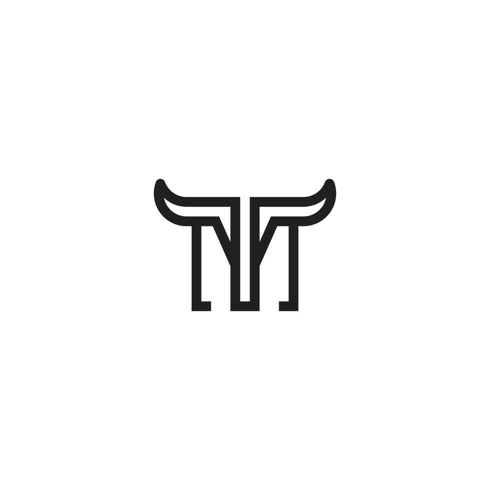 TM Logo Emblem Monogram With Shield Style Design Template Isolated On white Background vector