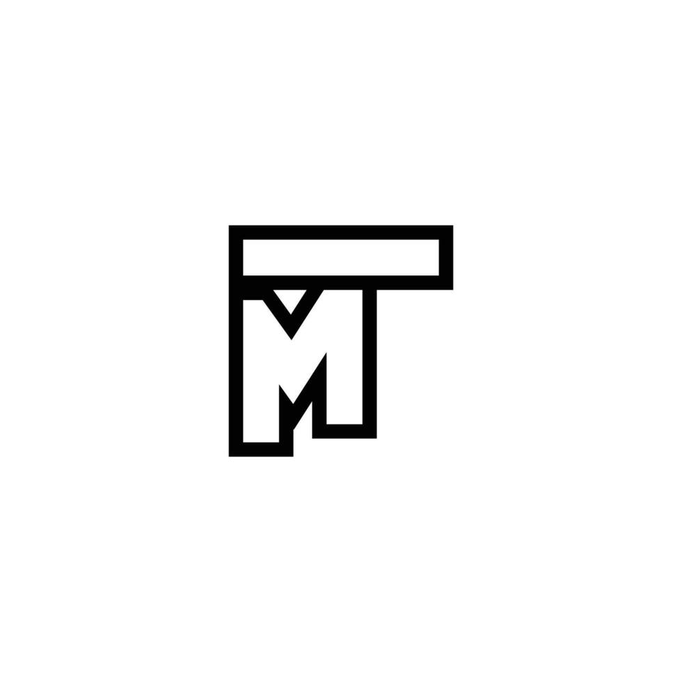 Letter T and M triangle outline simple symbol logo vector