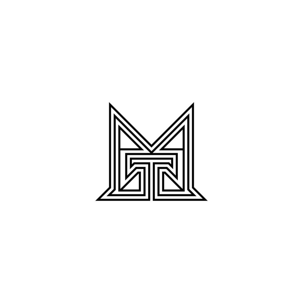 MT, TM, M AND T Abstract initial monogram letter alphabet logo design vector