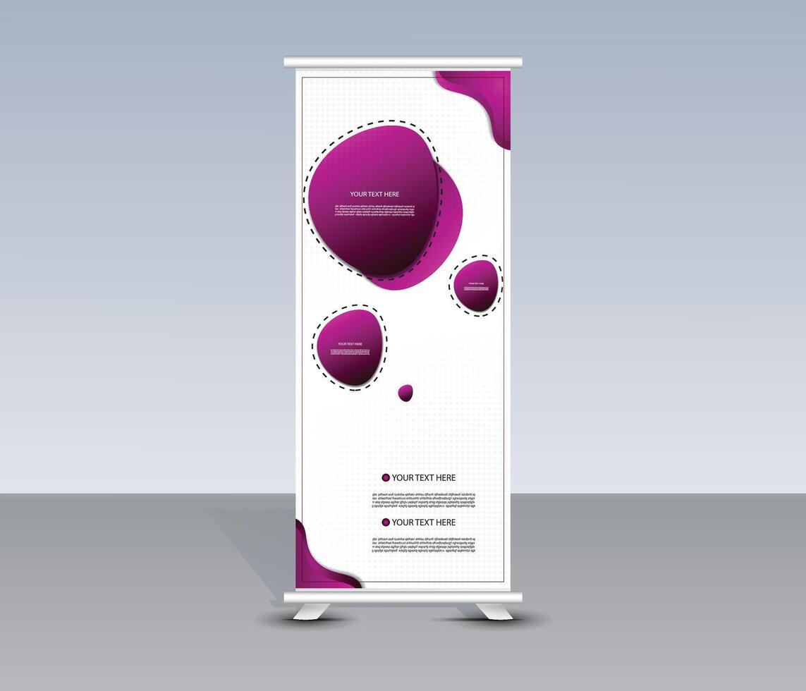 Modern roll up banner with a purple design vector