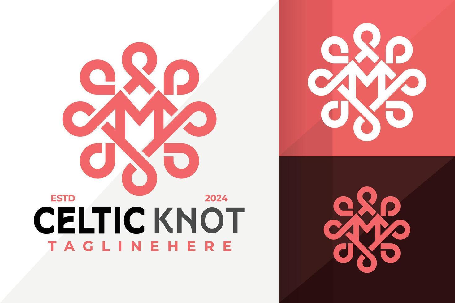 Letter M Celtic Knot Elegant Logo Icon Design. Creative simple logos designs illustration vector