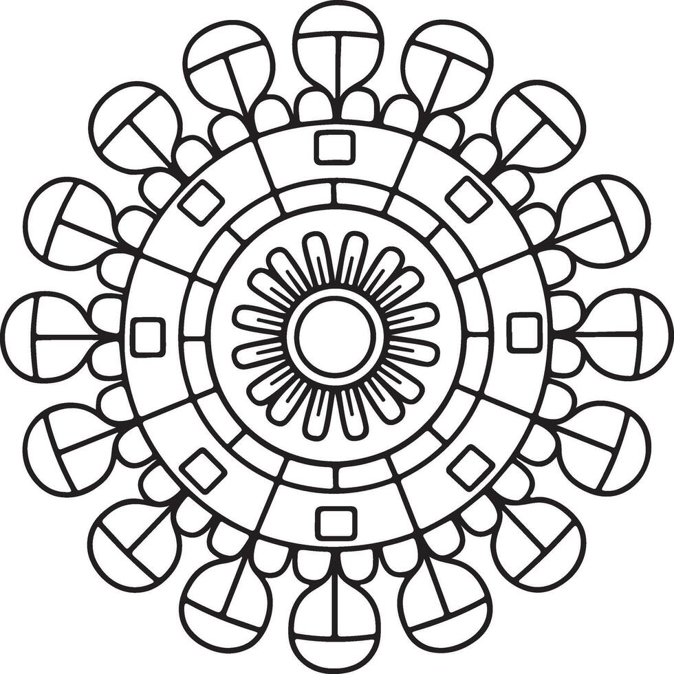 Mandala pattern black and white vector