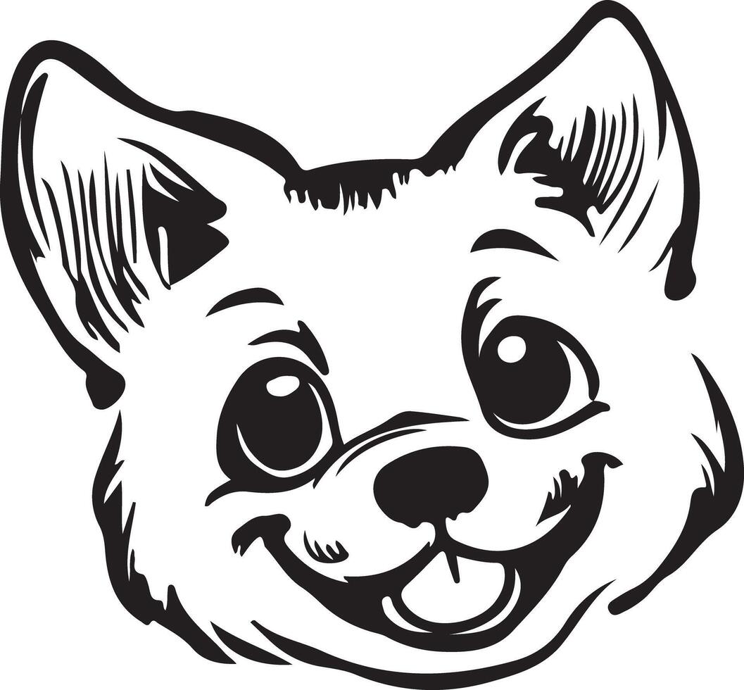 close-up of one dog face vector