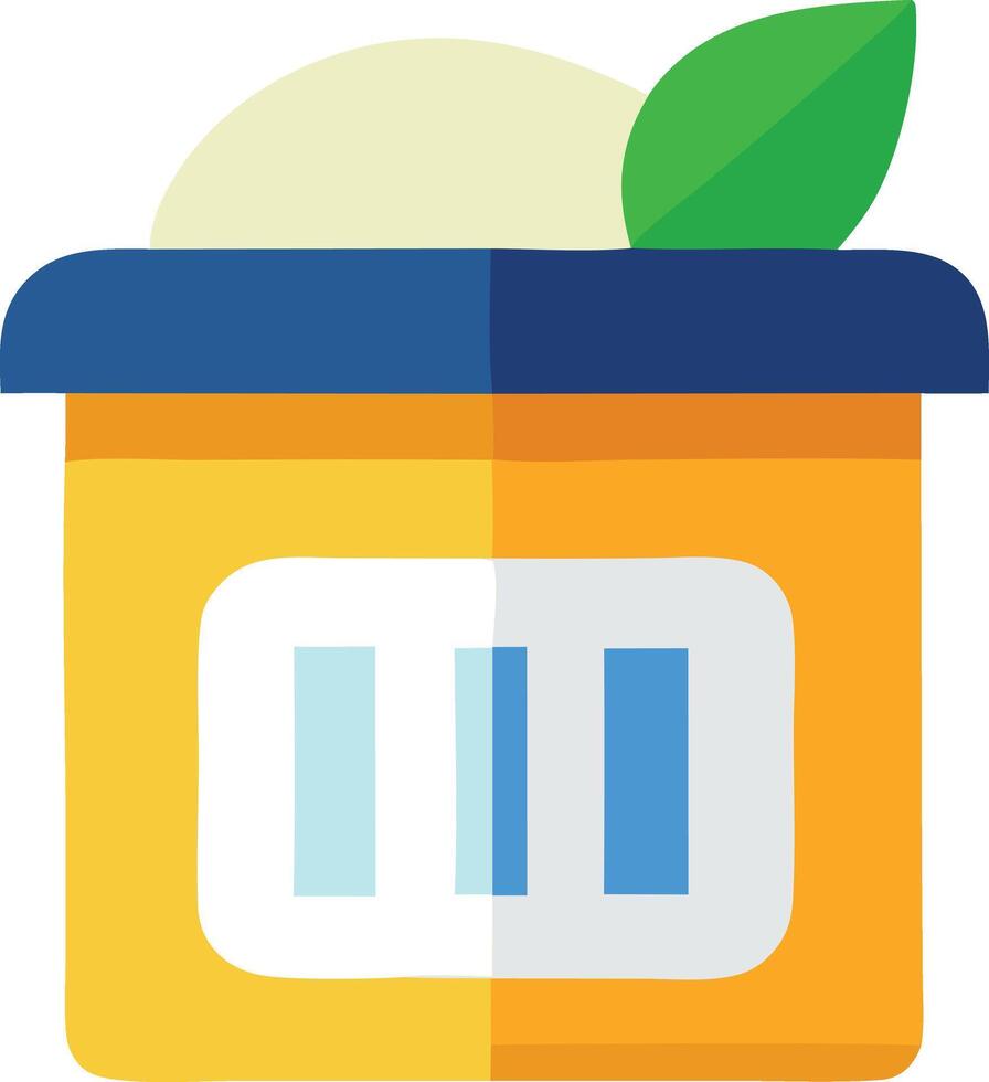 This is a delicious ice cream tub featuring a beautiful leaf design that appeals to all vector