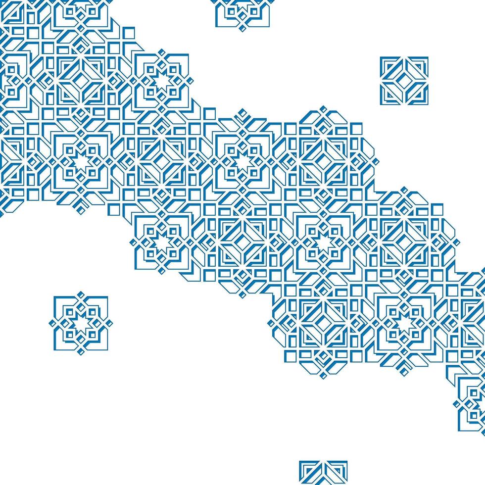 Oriental Winter Ornament Design with Stroke and Shadow Effect vector