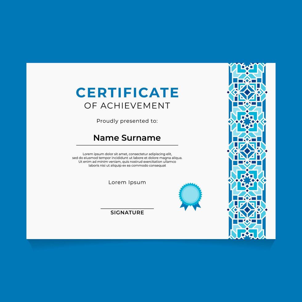 Oriental Certificate Design with Winter Ornament vector