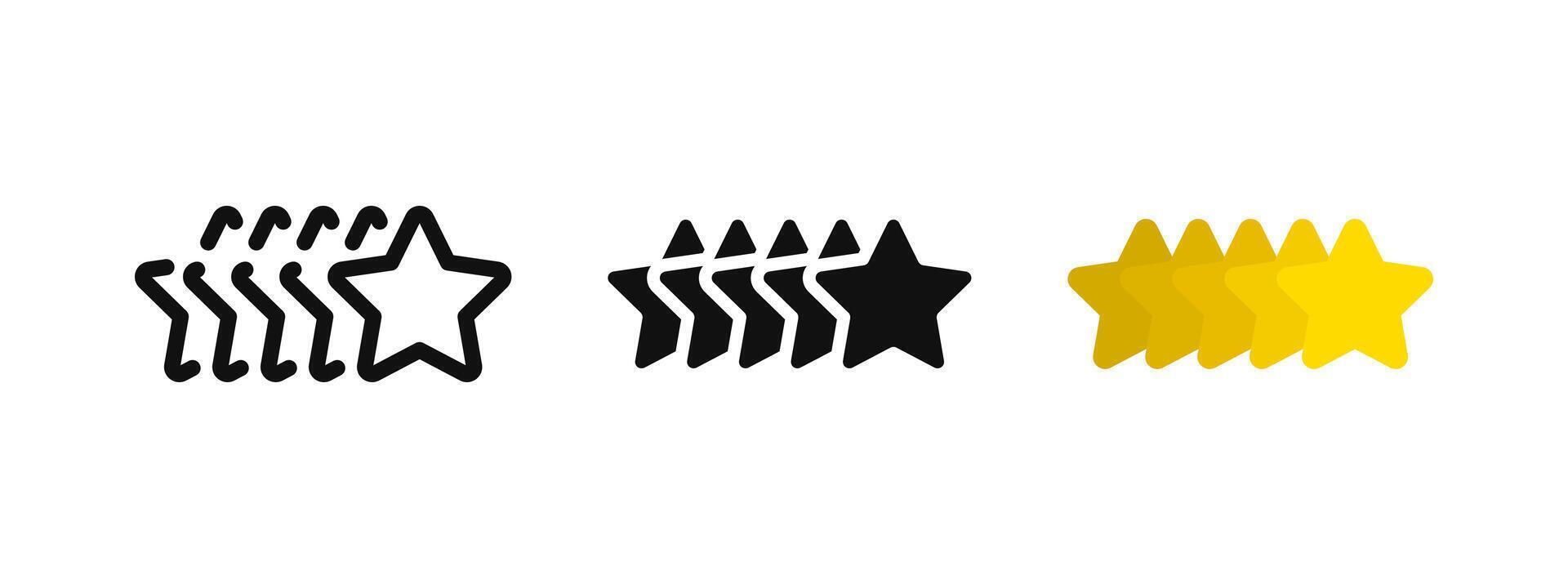 5 stars rating icon. Five stars ranking illustration. Best quality review symbol. Feedback sign. 5 star stack pictogram. Top award concept. vector