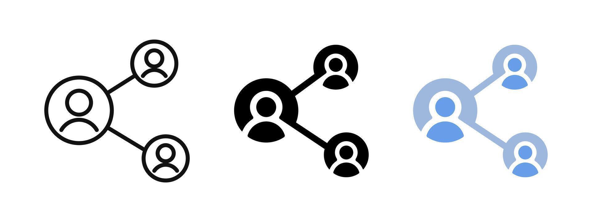Networking icon. Teamwork connection symbol. Group of people sign. Business community illustration. Social communication pictogram. Global customer chain concept. vector
