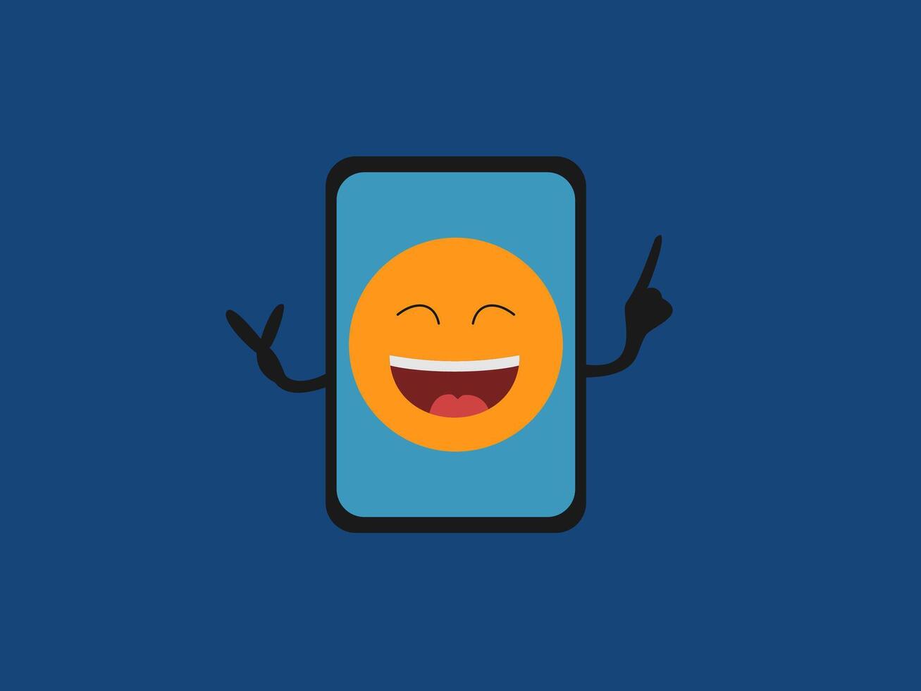 Smiling emojis flat design illustration modern vector