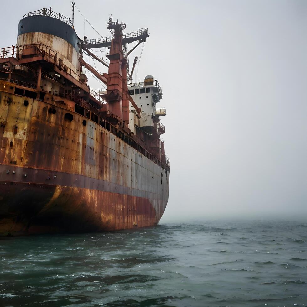 Old Cargo container transport ship photo