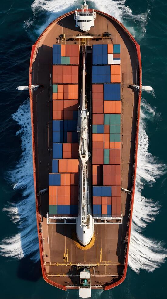 container transport ship veseel in the ocean photo