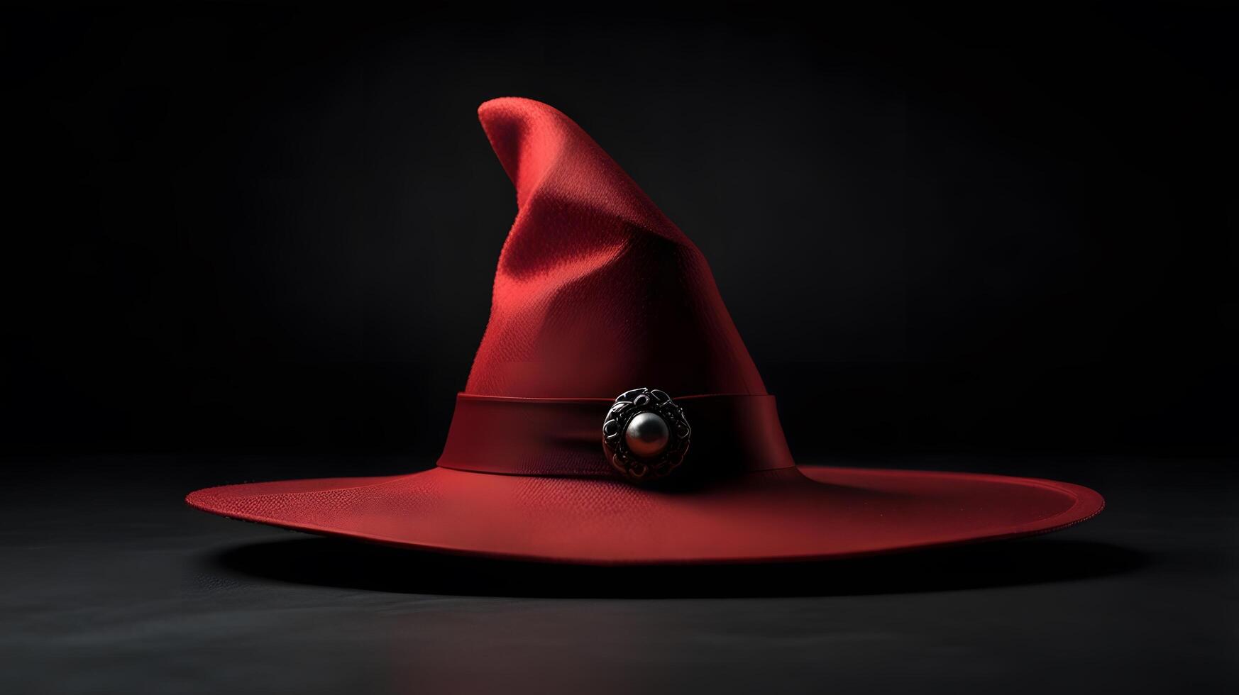Magic Magical Red Wizard Witch Hat black background photo