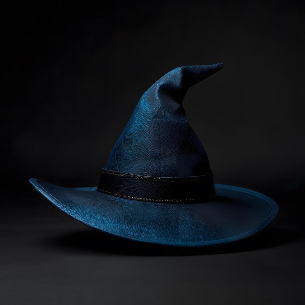 Pointed Magic Headwear Blue Wizard Witch Hat photo
