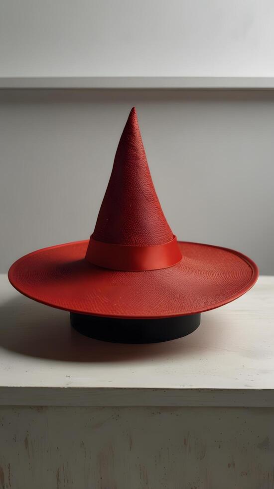 Magical Red Stylish Witch Hat costume photo
